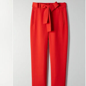 Aritzia Wilfred Tie-Front Crepe Pant Red Size 8